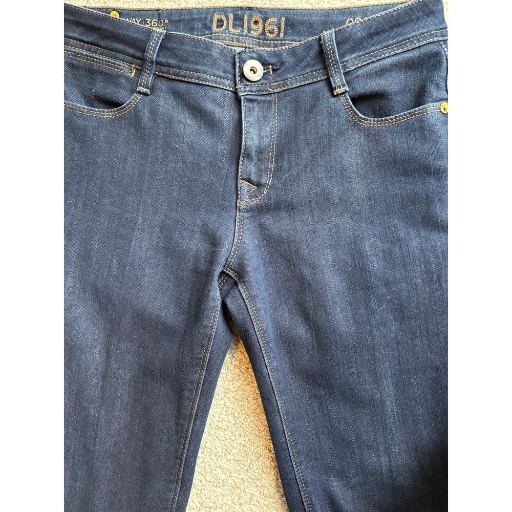 DL 1961 Grace High Rise Straight Denim Jeans Size 27 Dark Wash Classic Preppy - Picture 2 of 12